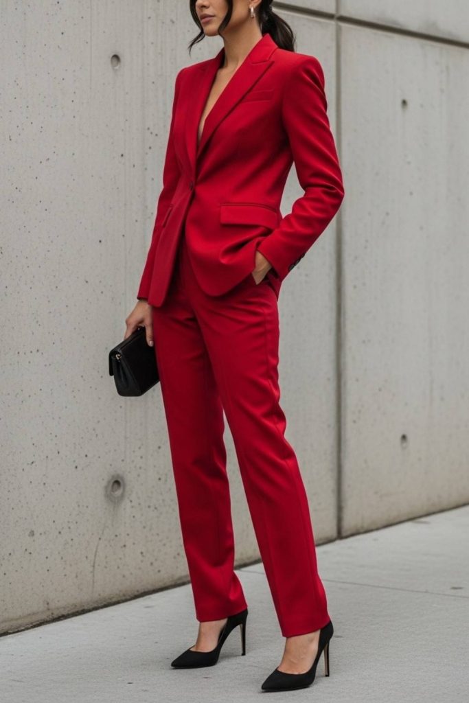 Bold Red Statement Suit