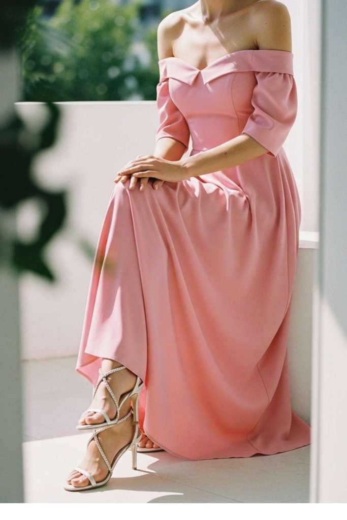 Bubblegum Pink Off-Shoulder Dress
