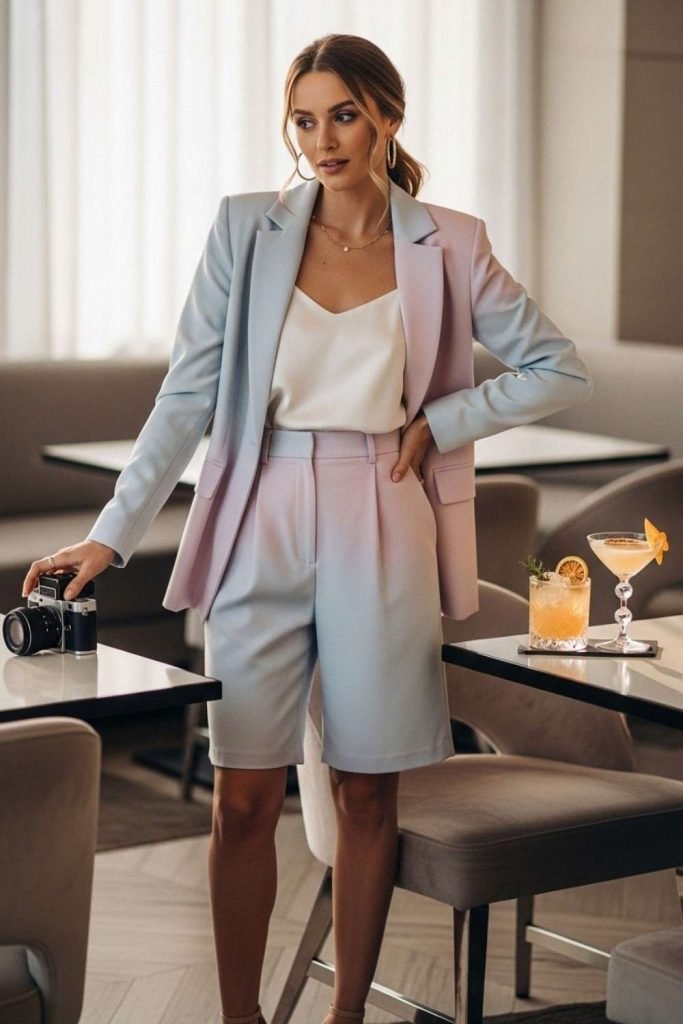 Chic Blazer and Shorts Set