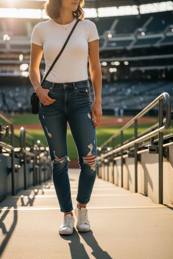 Classic White Tee + Distressed Jeans