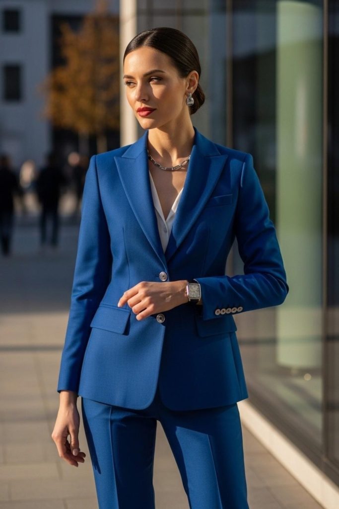 Cobalt Blue Power Suit