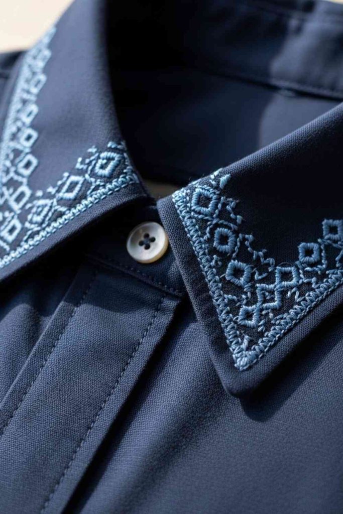 Collar Embroidery for Workwear