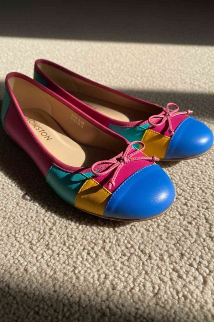 Color Block Ballerina Shoes