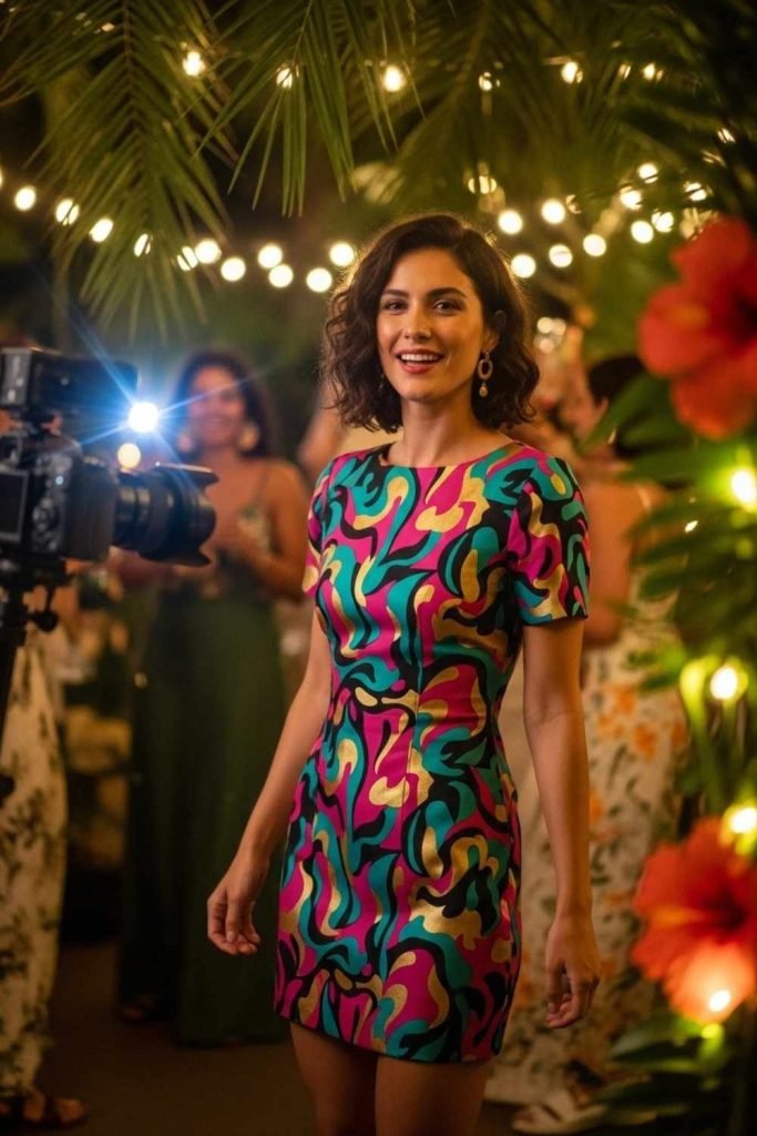 Colorful Printed Mini Dress