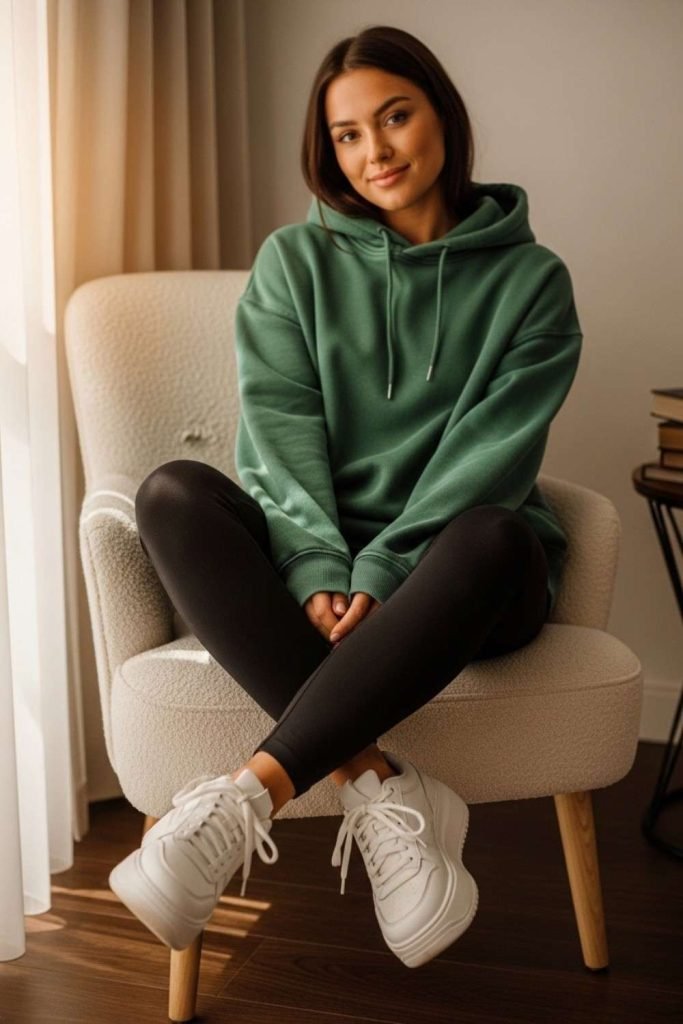Cozy Green Hoodie & Leggings