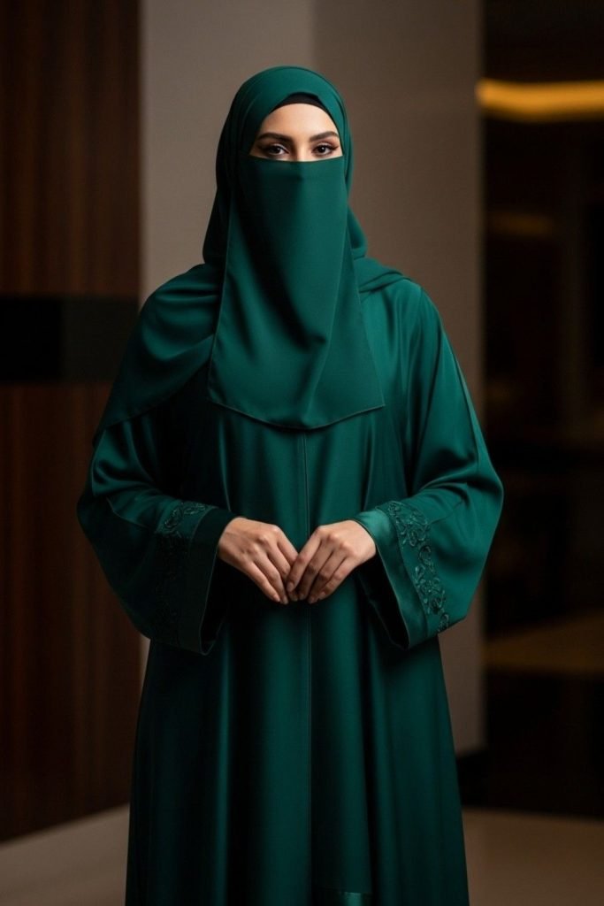 Dark Jewel-Tone Niqab Outfit