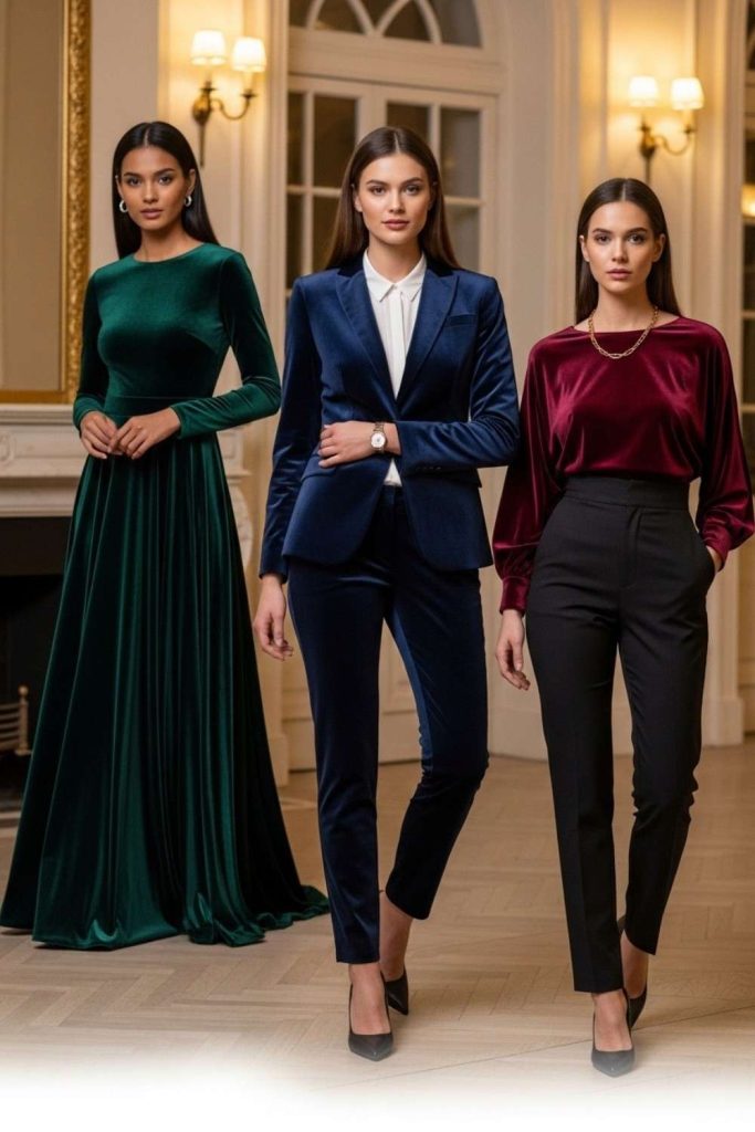 Evening and Party Velvet Ensembles