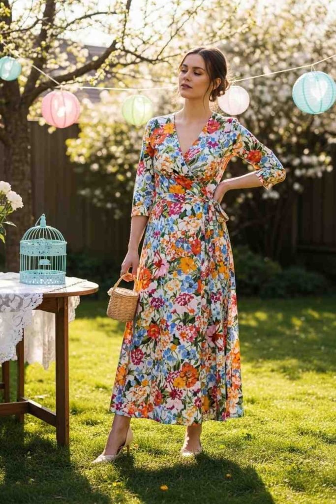  Floral Wrap Dress