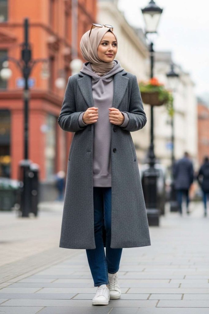 Hoodie Under Long Coat