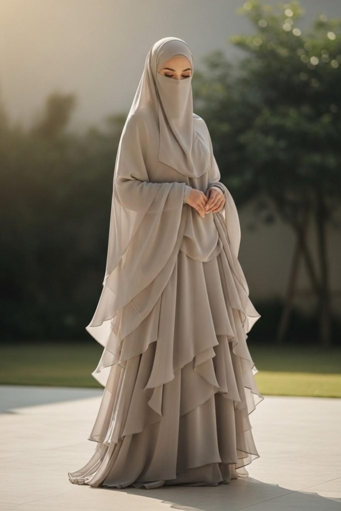 Layered Chiffon Abaya Look