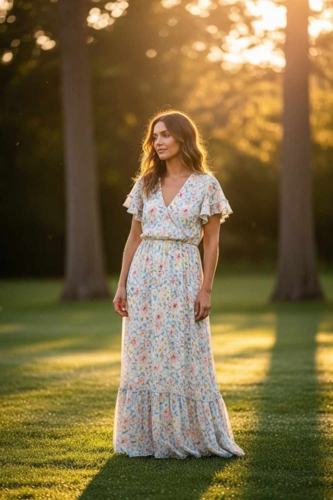 Light Floral Maxi Dress