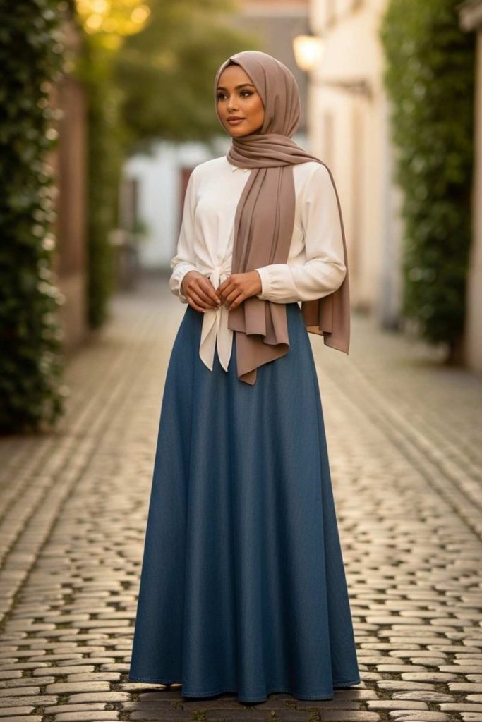 Long Denim Skirt Revival