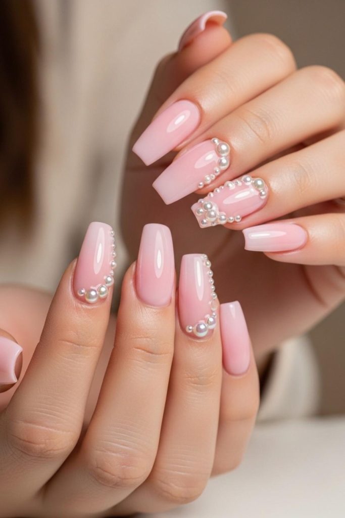 Matte Pink with Statement Pearl