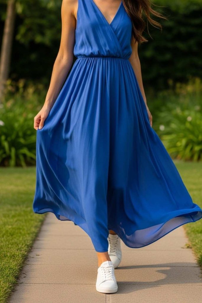 Maxi Dress with Sleek Sneakers