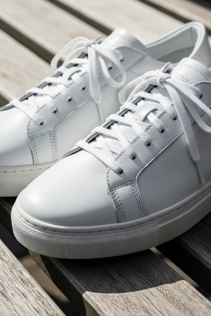  Minimal White Leather Sneakers