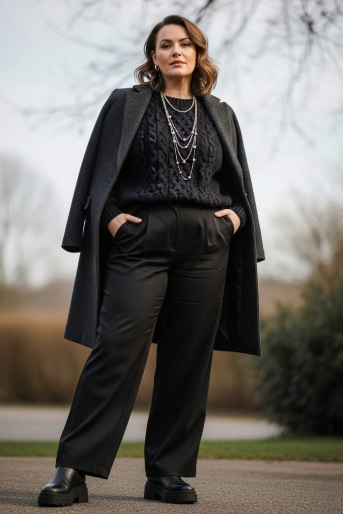 Monochrome Outfit with Texture