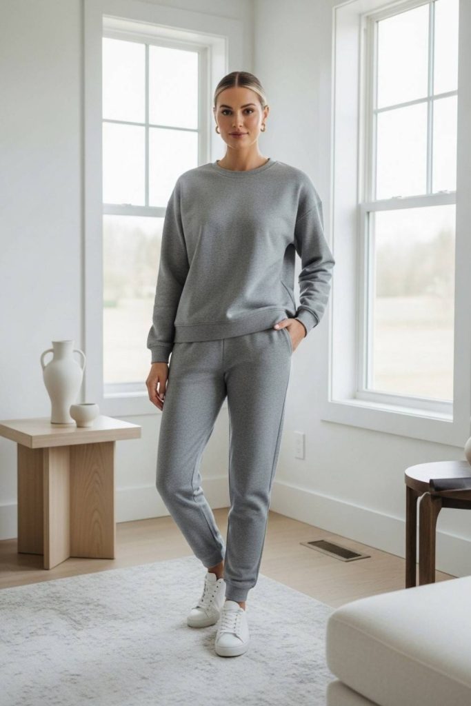 Neutral Matching Sweat Set