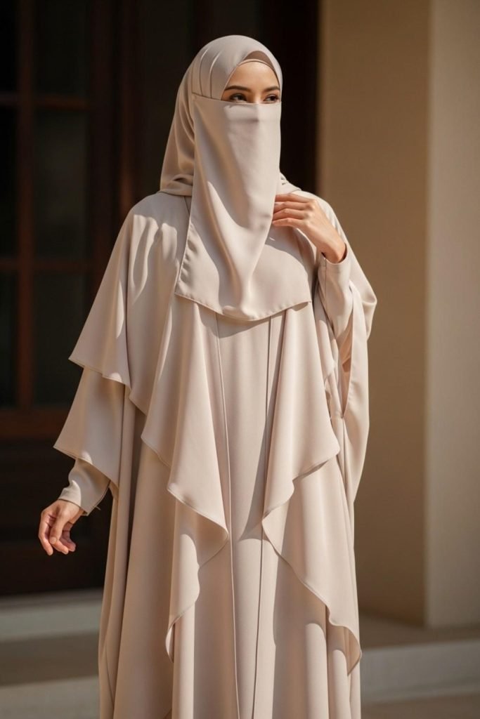 Open-Front Abaya with Inner Dress