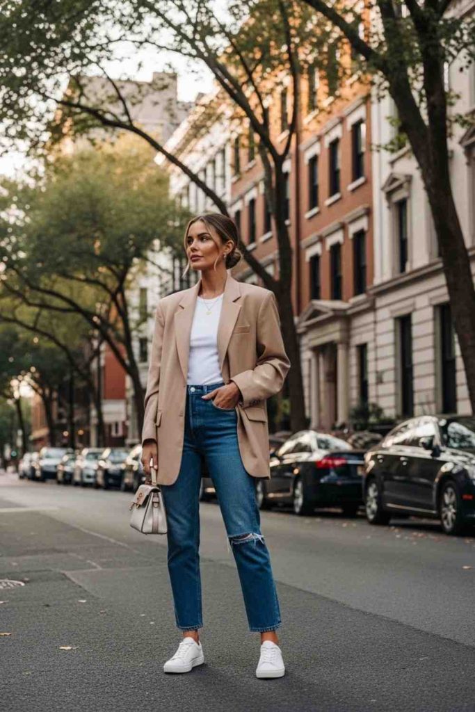 Oversized Blazer + Straight Jeans
