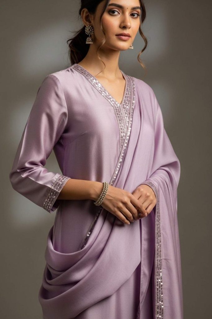 Silk Kurti with Sequin Detailing