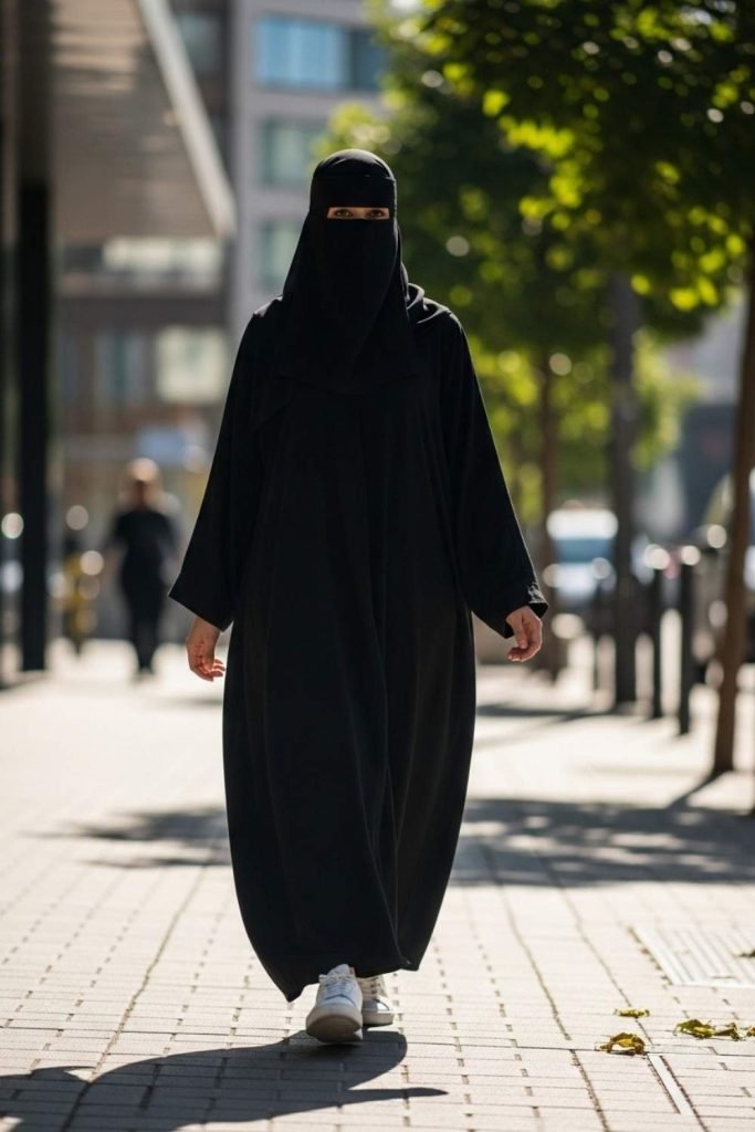 Sporty Niqab Look with Sneakers