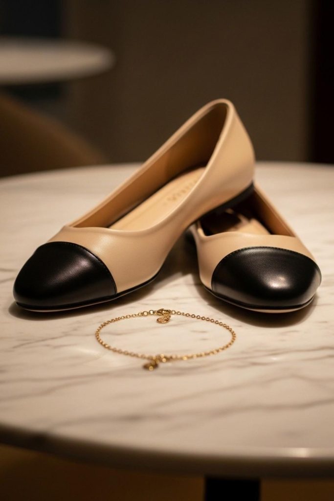 Two-Tone Ballerina Shoes