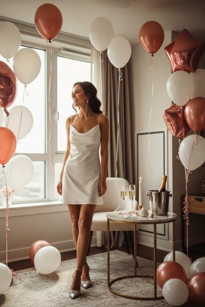 White Satin Mini Dress Moment