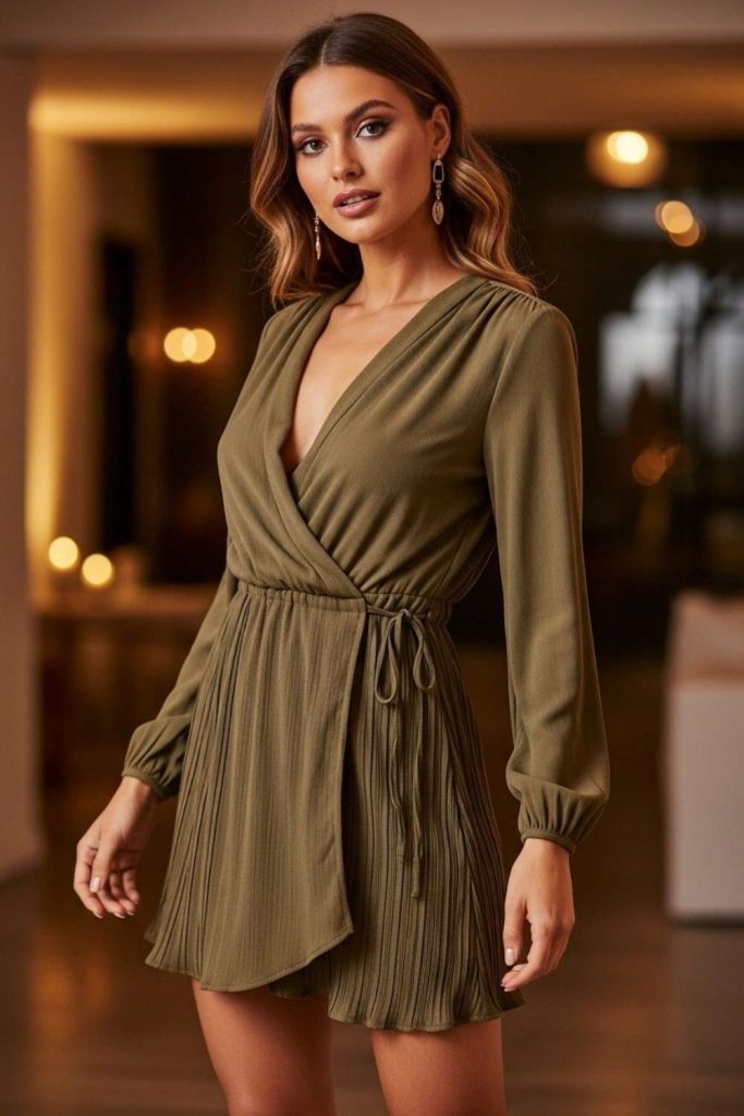 Wrap-Style Party Dress