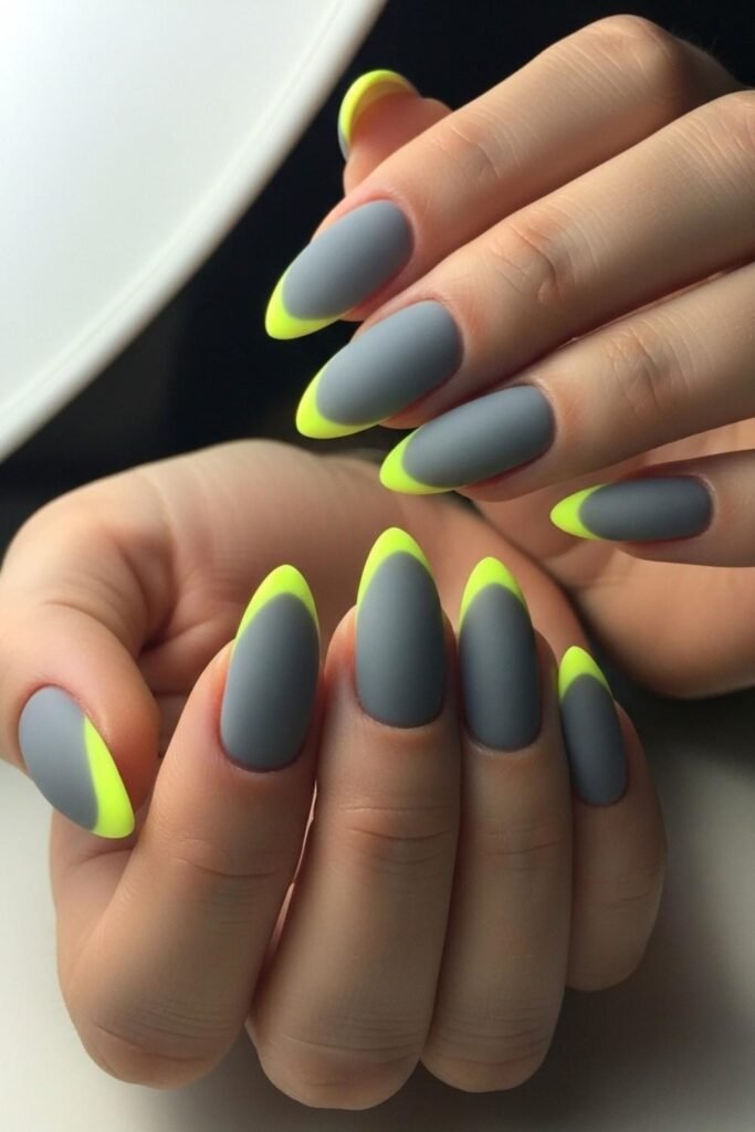 Acid Yellow Tips on Matte Gray