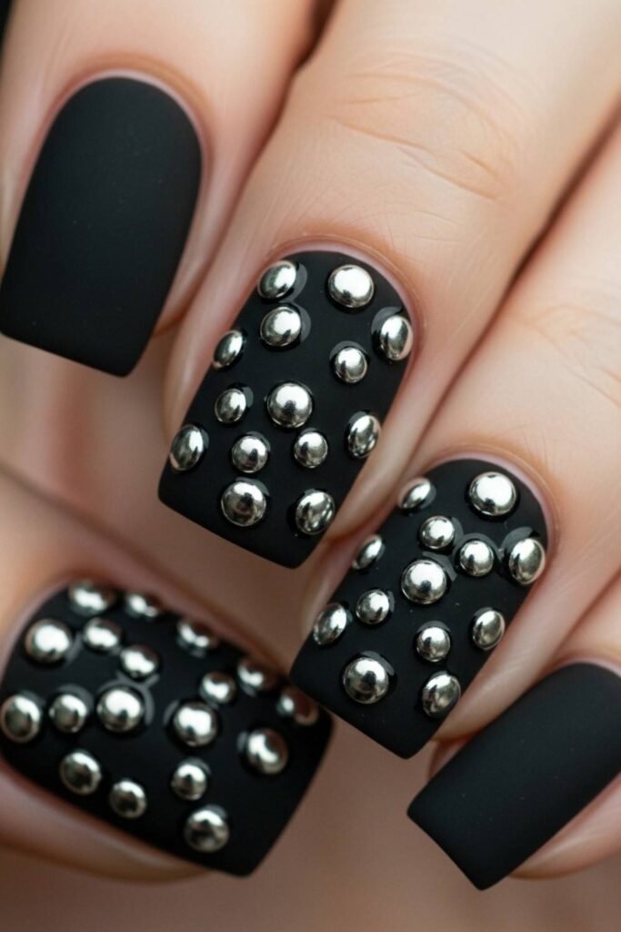 Black Matte with Tiny Studs