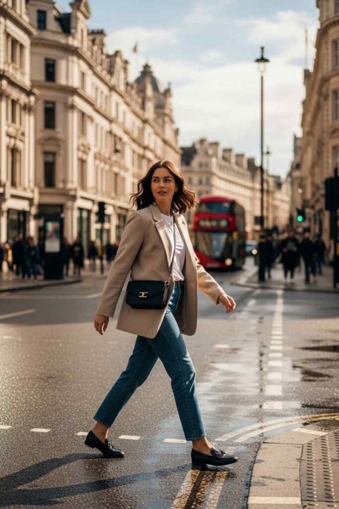 Blazer with Straight-Leg Jeans