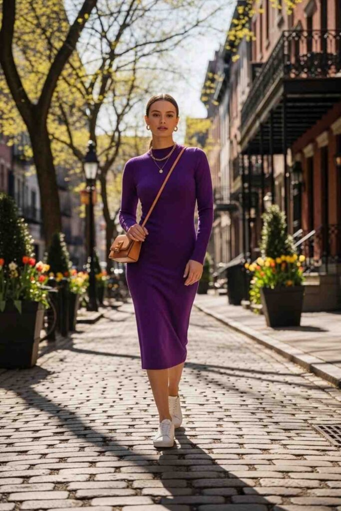 Casual Purple Bodycon Dress