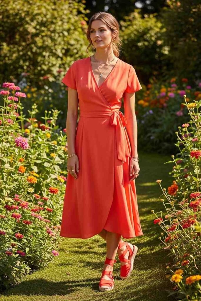 Coral Pop Casual Outfit