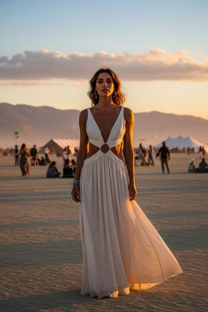 Cut-Out Dress with Minimal Accessories