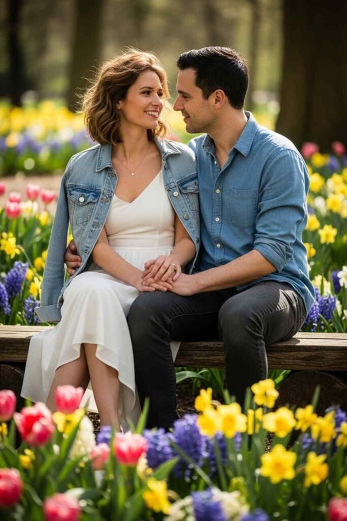Denim Jacket & White Sundress
