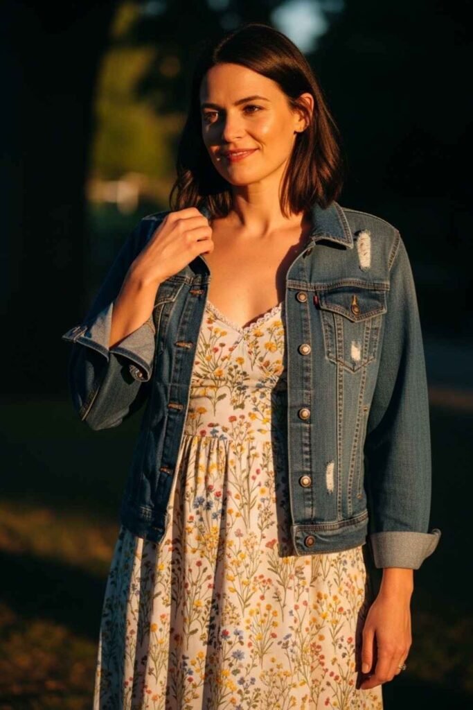 Denim Jacket over Summer Dress