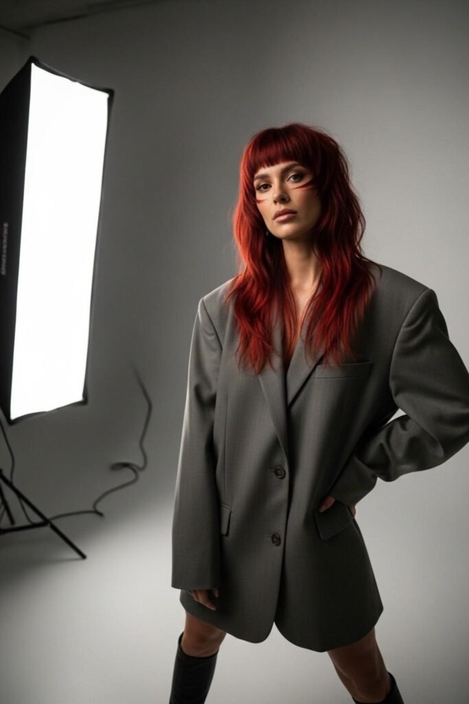 Fiery Red Shaggy Mullet