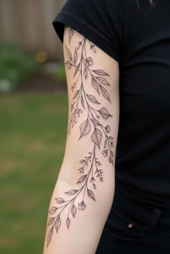 Fine Line Botanical Sleeve