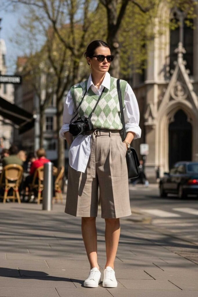 Knit Vest + Shirt + Shorts