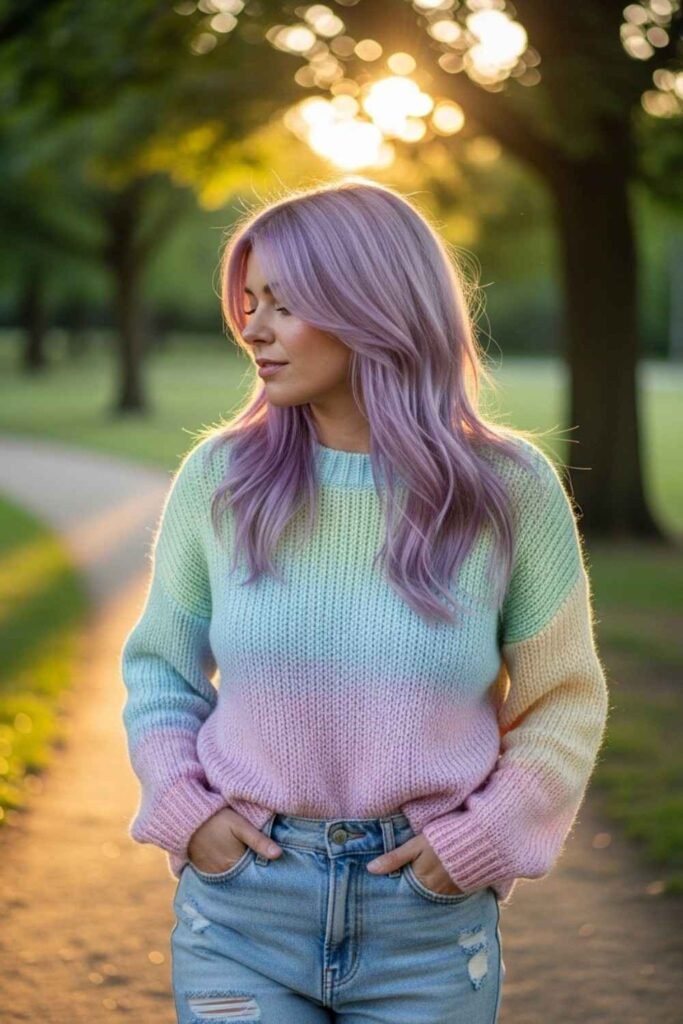 Lavender Layered Mullet