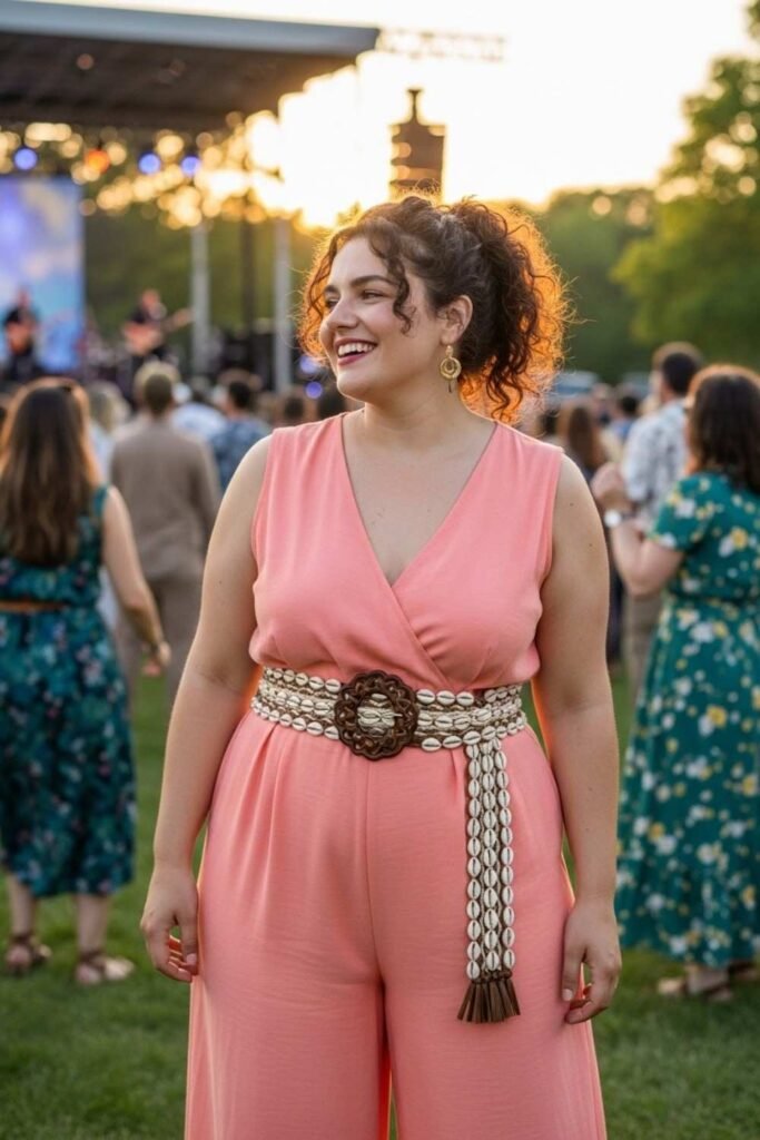 Lightweight Jumpsuit with Statement Belt