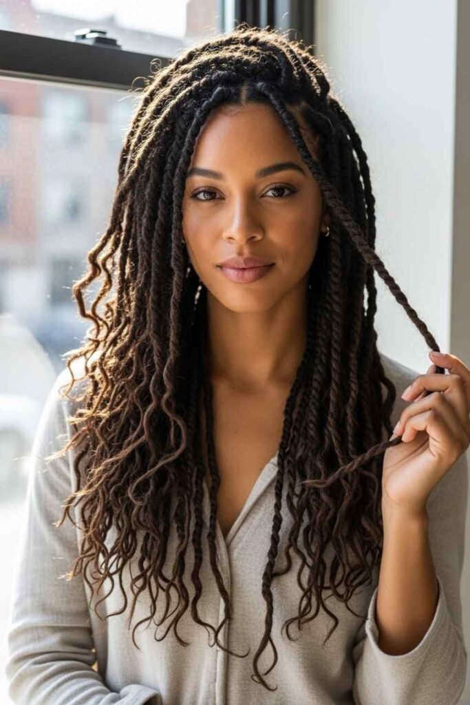 Messy Textured Passion Twists Look