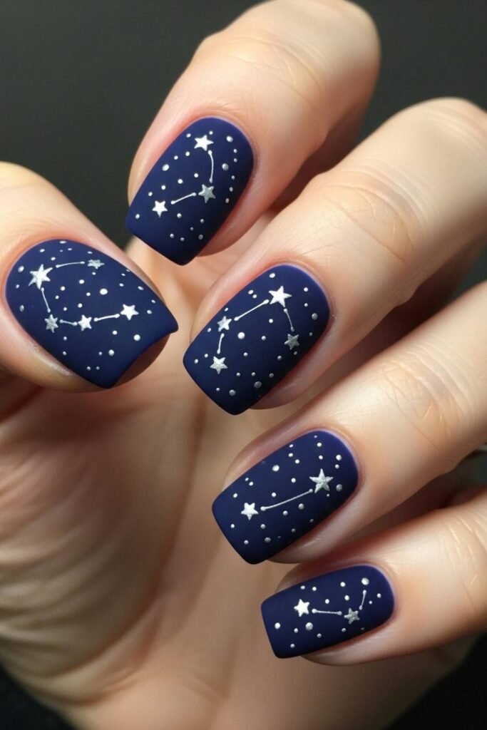 Midnight Blue with Matte Stars