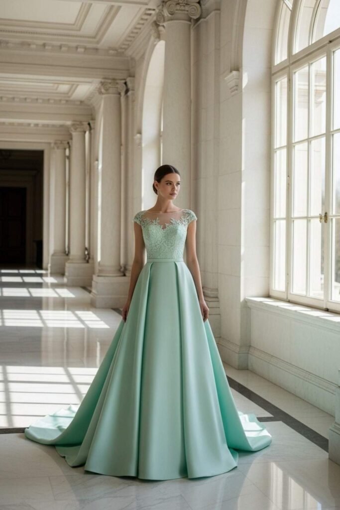Mint Green A-Line Gown