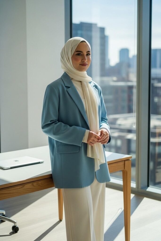  Pastel Blazer With Monochrome Outfit