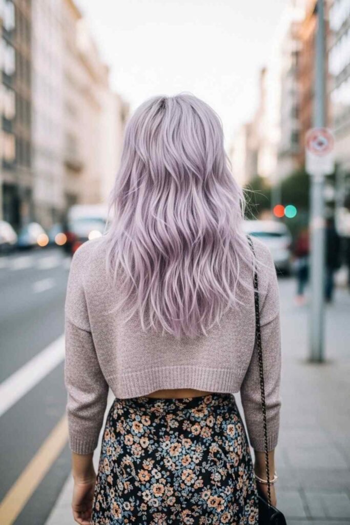 Pastel Lilac Feathered Mullet