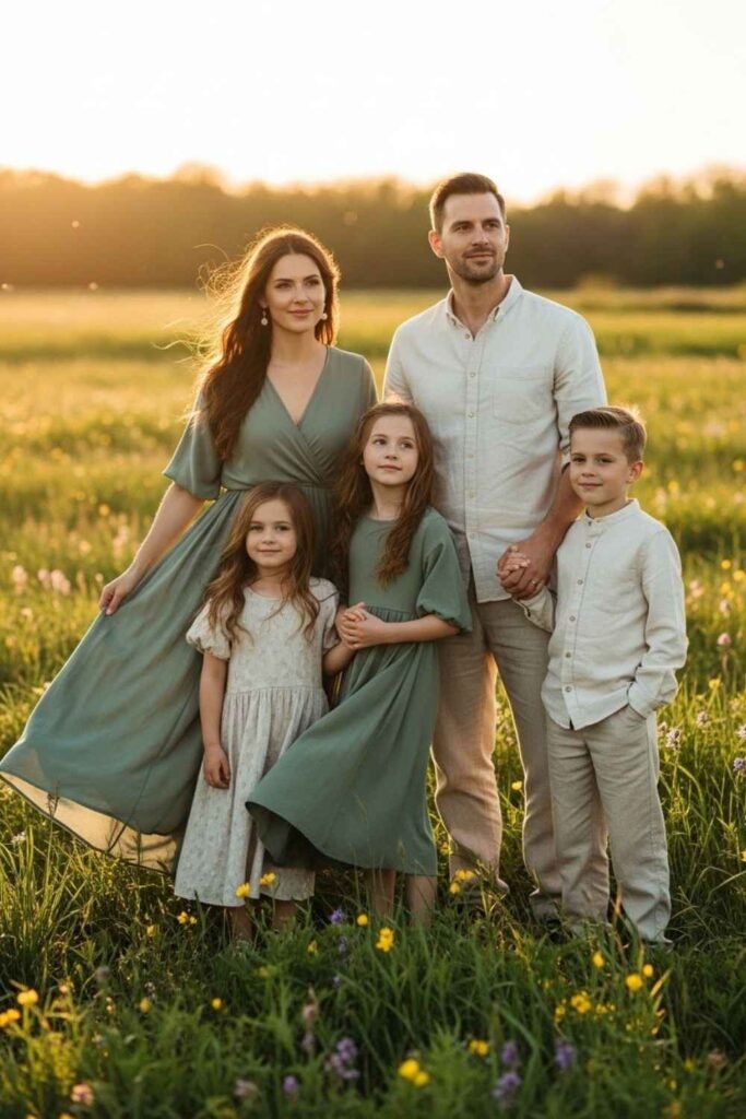 Sage Green and Cream Outfit Theme
