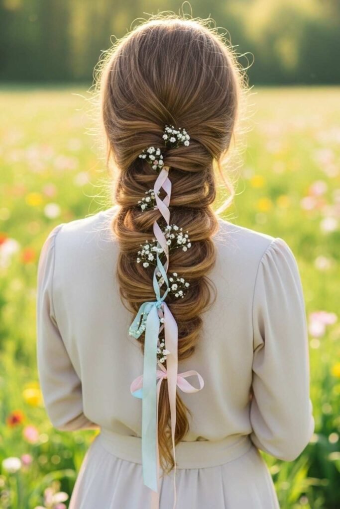 Side Braid with Ribbon Detail