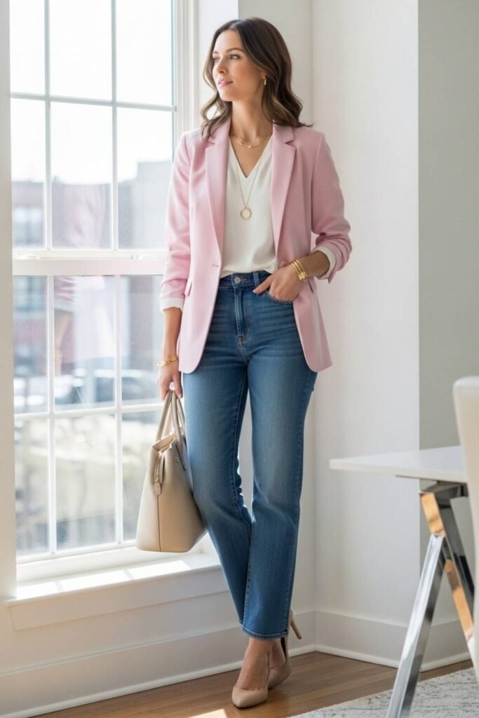 Soft Blazer With Straight Jeans
