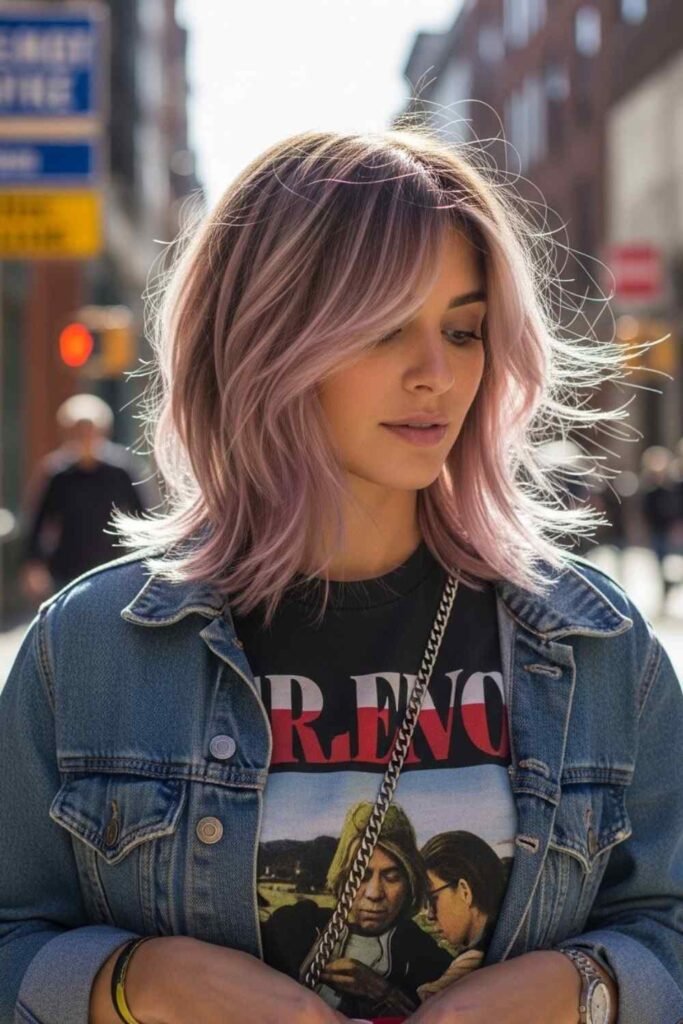 Soft Layered Pastel Mullet